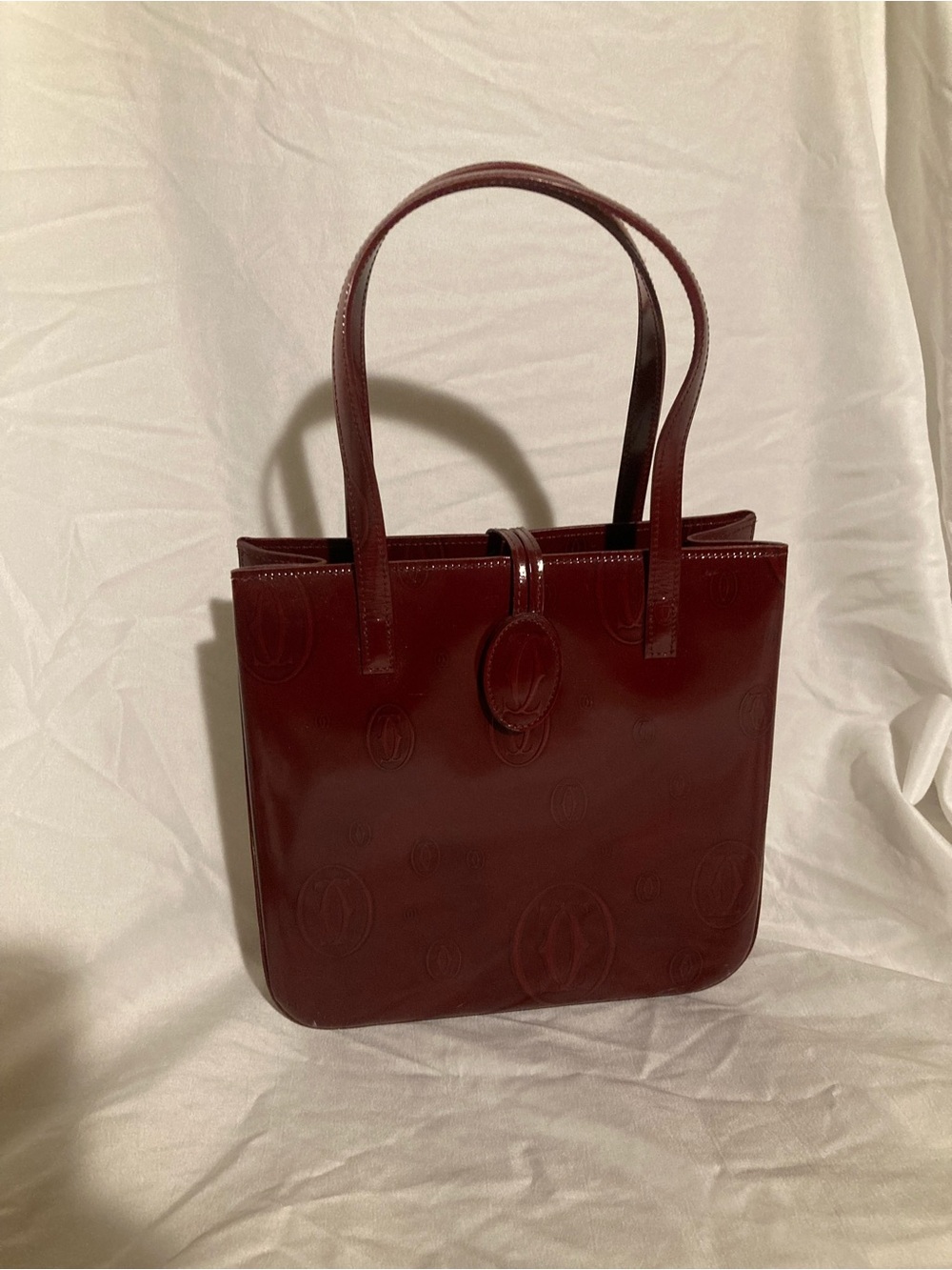 Carter's Glossy Wine-Red Tote Bag